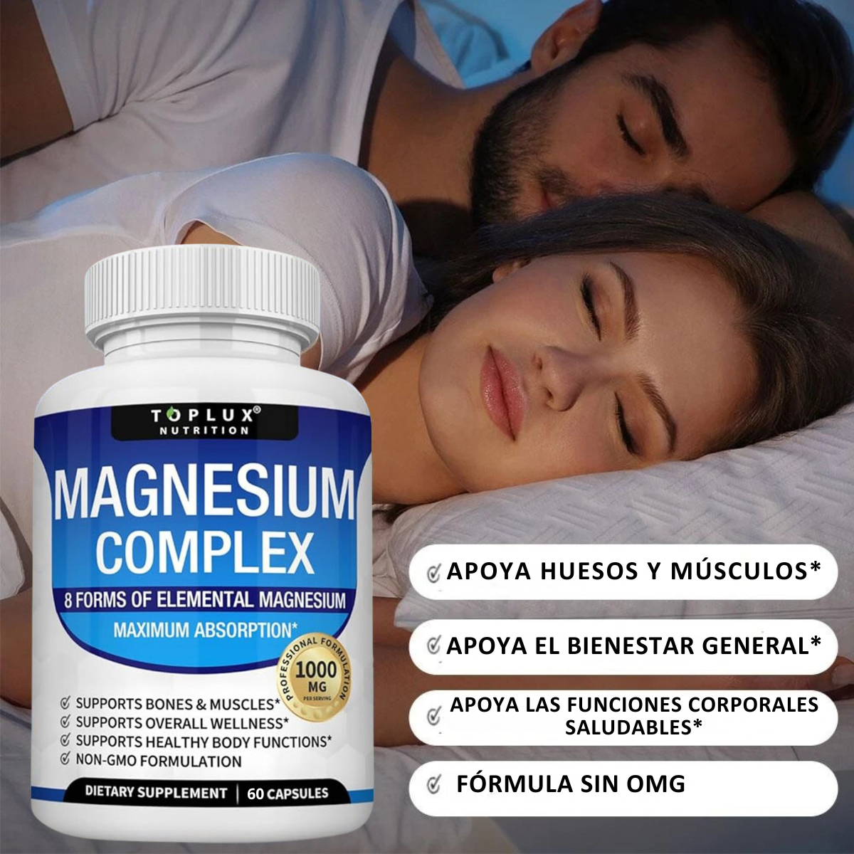 MAGNESIUM COMPLEX, EL MAS COMPLETO, NO MAS STRESS, NO MAS CANSANCIO, NO MAS CALAMBRES