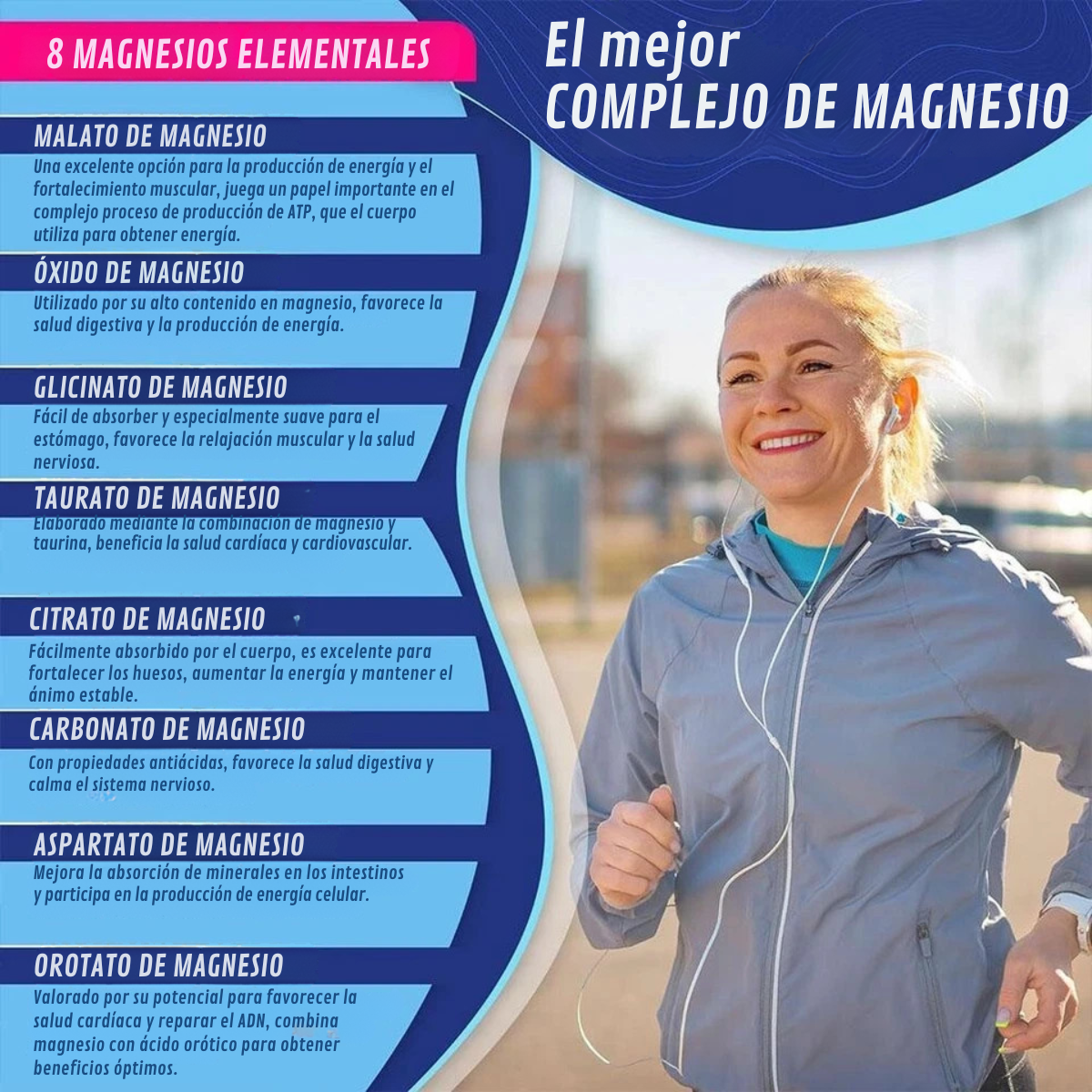 MAGNESIUM COMPLEX, EL MAS COMPLETO, NO MAS STRESS, NO MAS CANSANCIO, NO MAS CALAMBRES