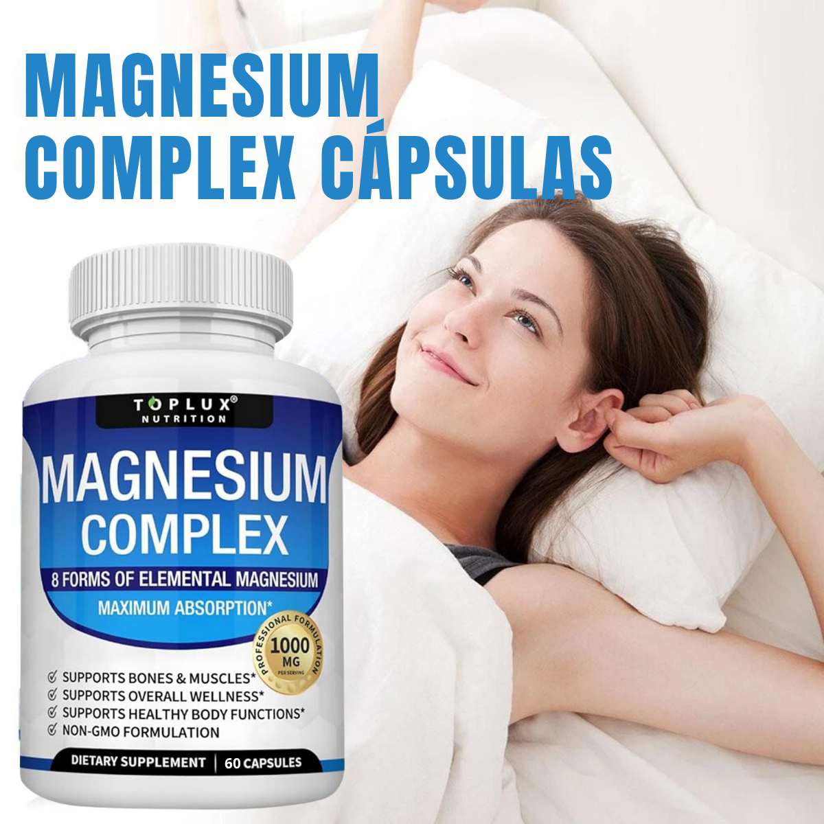 MAGNESIUM COMPLEX, EL MAS COMPLETO, NO MAS STRESS, NO MAS CANSANCIO, NO MAS CALAMBRES