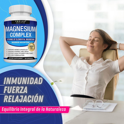 MAGNESIUM COMPLEX, EL MAS COMPLETO, NO MAS STRESS, NO MAS CANSANCIO, NO MAS CALAMBRES