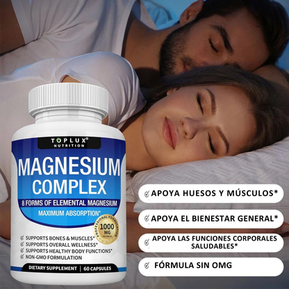 MAGNESIUM COMPLEX, EL MAS COMPLETO, NO MAS STRESS, NO MAS CANSANCIO, NO MAS CALAMBRES