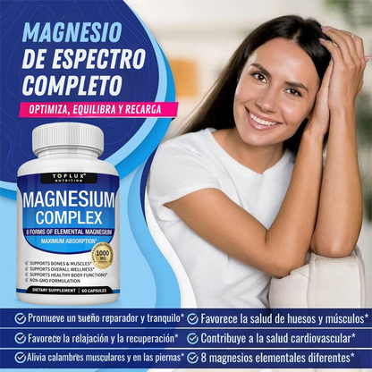 MAGNESIUM COMPLEX, EL MAS COMPLETO, NO MAS STRESS, NO MAS CANSANCIO, NO MAS CALAMBRES